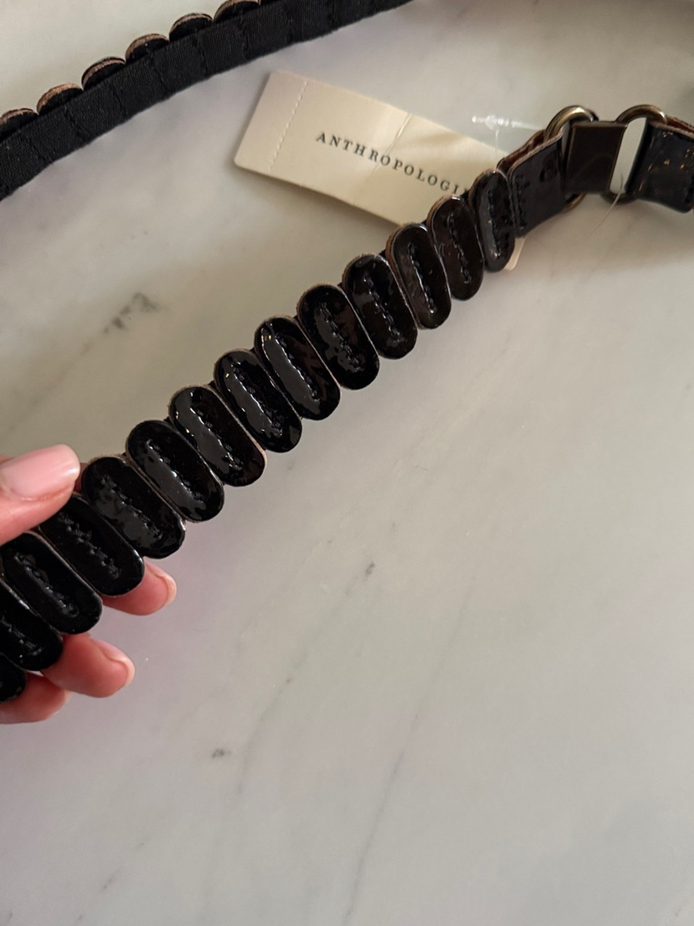 Anthropologie Black Elastic Stretch Belt NWT - Picture 3 of 3